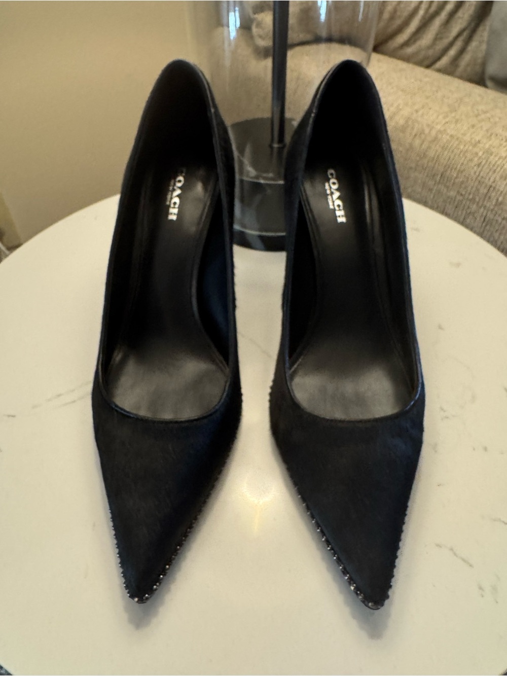 COACH Black Calf-Hair Tamera Studded Pumps A00414 Size 8/38 - Picture 3 of 6
